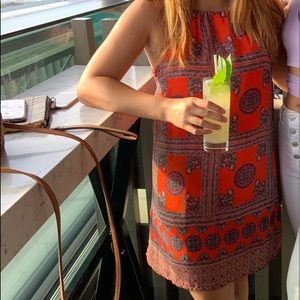 Orange paisley halter sundress from Lulus